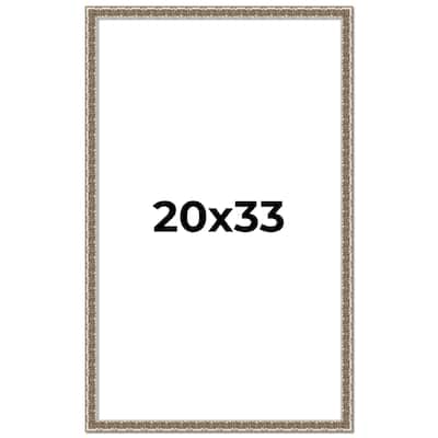 20x33 Frame Silver Versailles Ornate Solid Wood Picture Frame | 1 Inch