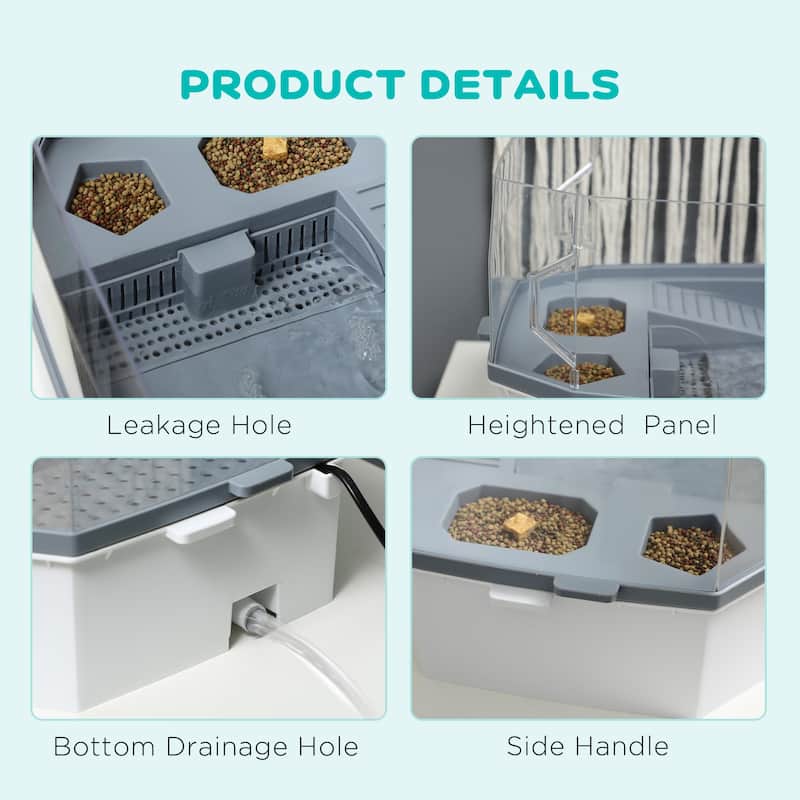 PawHut Turtle Tank Kit, Turtle Aquarium with Basking Platform, Water Pump, Filter Layer Design, Visually Reptile Habitat
