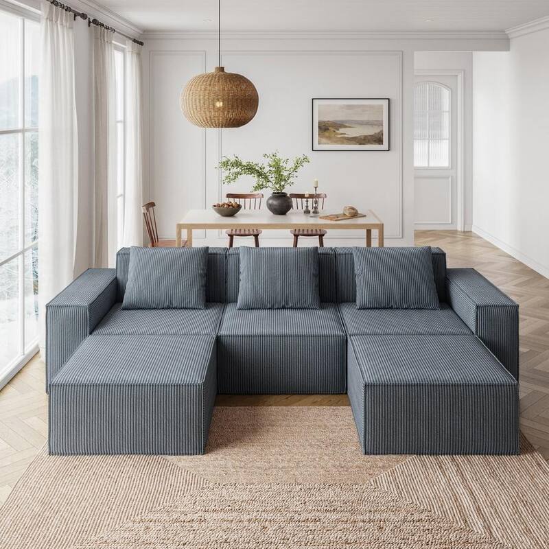 Chenille Fabric Sectional Sofa for Living Room,Tofu Block Sofa Floor Sofa