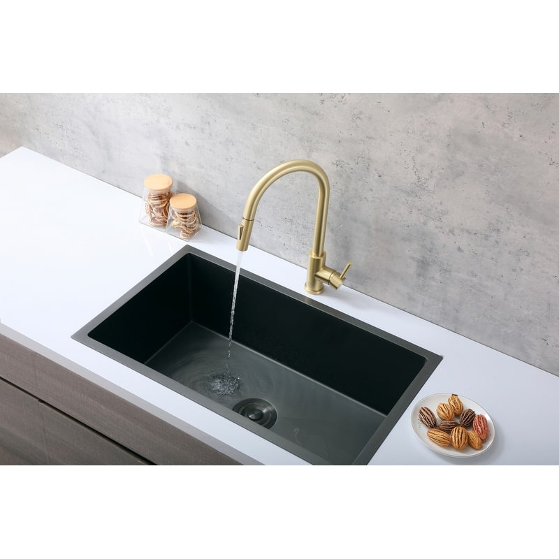 Indigo Home Single Handle Pull Down Sprayer Kitchen Faucet with touch sensor