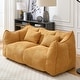 preview thumbnail 81 of 98, Modern Cute Chenille Upholstered Loveseat with High Resilience Foam Yellow