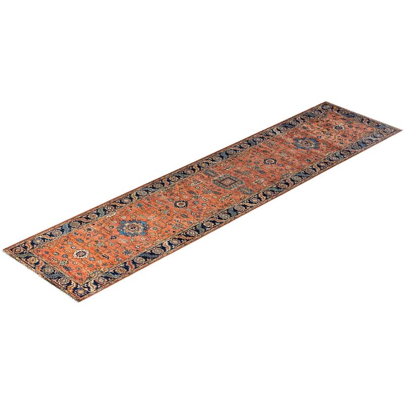 Serapi One-of-a-Kind Hand-Knotted Runner Rug - Orange, 2' 9" x 11' 9" - 2' 9" x 11' 9"