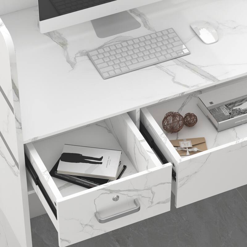 Reception Desk Front Counter Table with Drawer Shelf by Timechee