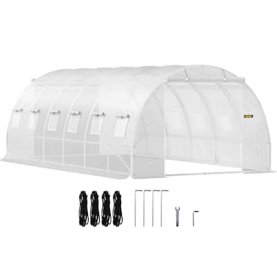 VEVOR Walk-in Greenhouse 10-20' Hot Planter House Gardening Galvanized Frame