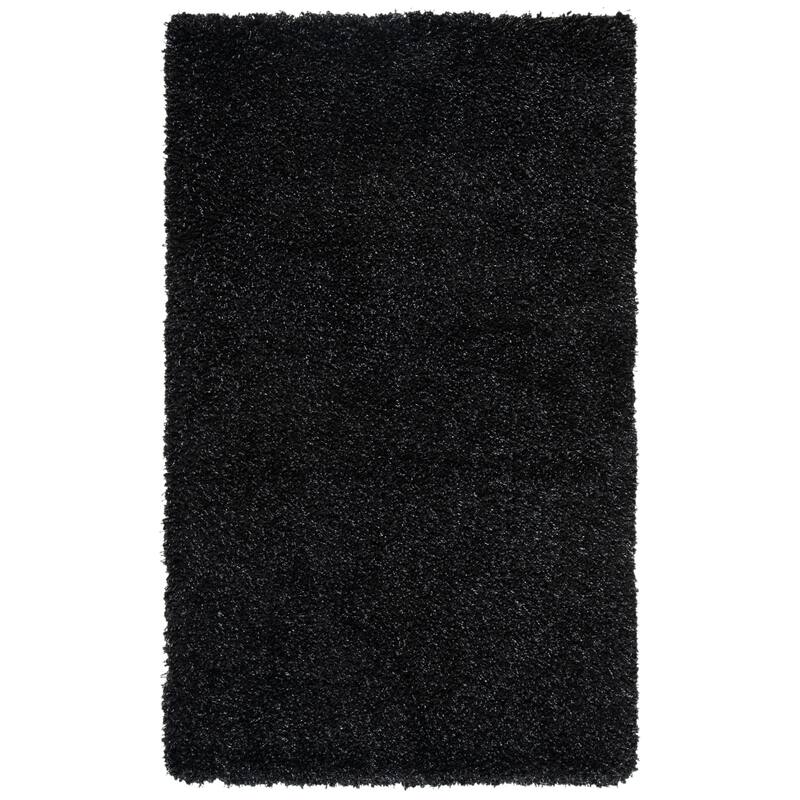 SAFAVIEH California Shag Izat 2-inch Thick Area Rug - 2'3" x 5' - Black
