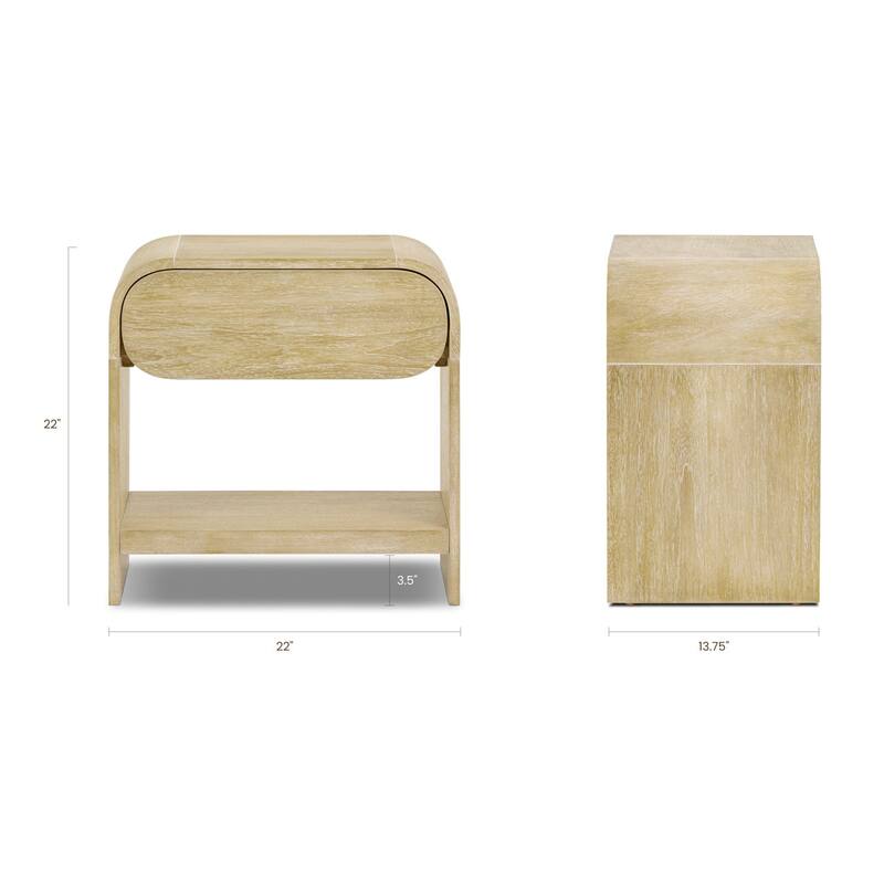 Poly & Bark Aledo Soft-Close Drawer Wood Nightstand