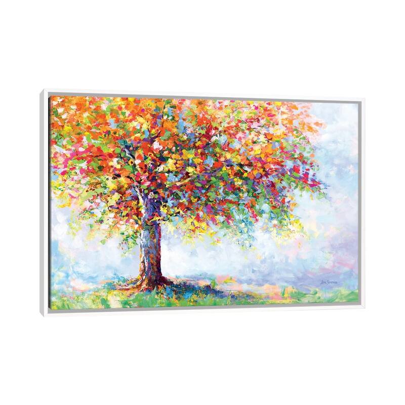 iCanvas "Colorful Tree Of Life" by Leon Devenice Framed - White - 26x40