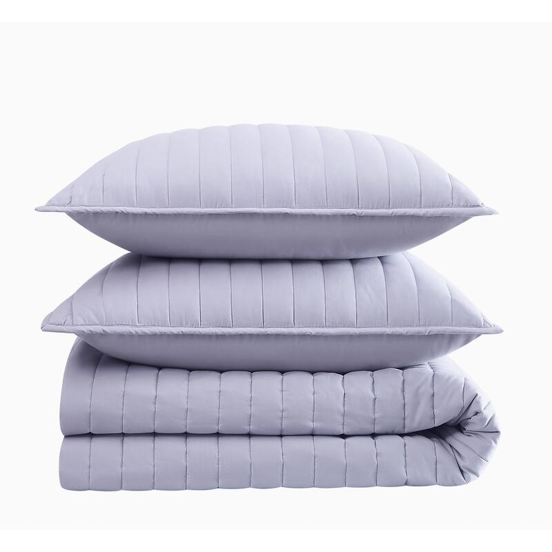 Brooklyn Loom Solid Cotton Percale Quilt Set
