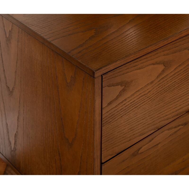Carter Wooden 2-Drawer Mid Century Nightstand