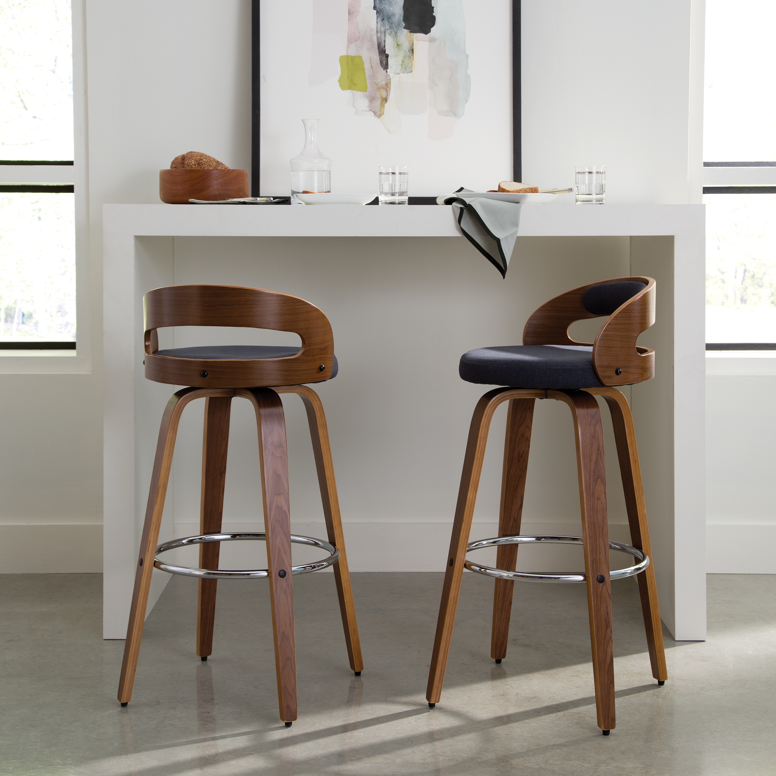 Carson Carrington Uggelhult Bentwood Swivel Stool Bed Bath