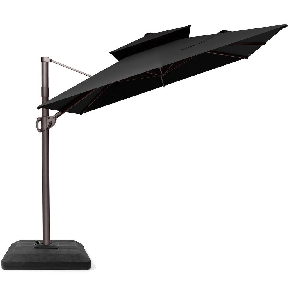 VredHom 9X11FT 360 Degree Rotation Patio Cantilever Umbrella with Base