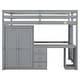 preview thumbnail 4 of 10, Full Size Loft Bed with Integrated Wardrobe, Desk, and Storage Drawers, Space-Saving聽