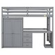 preview thumbnail 16 of 22, Full Size Loft Bed with Integrated Wardrobe, Desk, and Storage Drawers, Space-Saving White Design