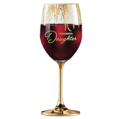 Crystal Giftable Wonderful Daughter Wine Glass - 3.5 x 9.18 x 3.5