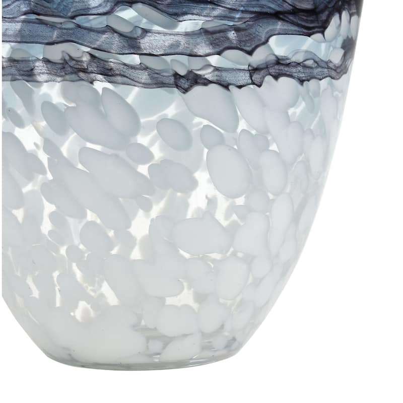 Atlas Seaforth Blue and White Glass Vase