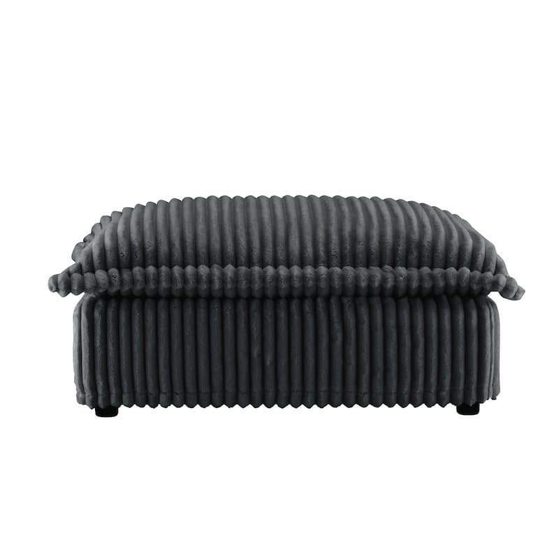 ​Contemporary Footstool - Chenille Fabric