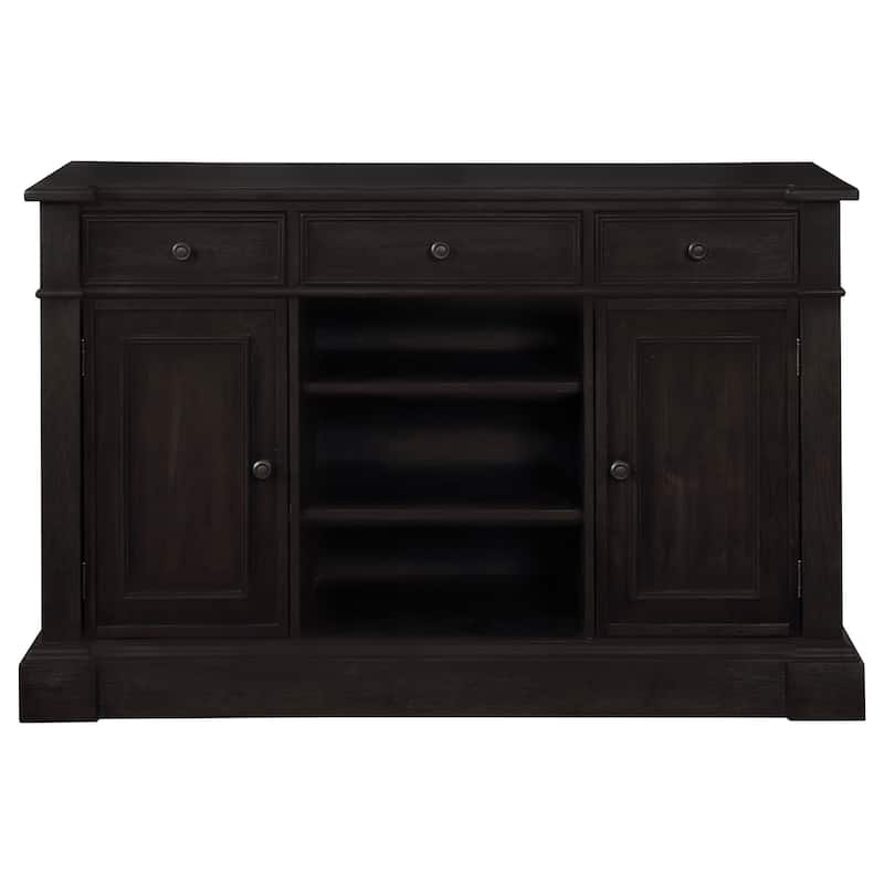 Phelps Distressed Noir Rectangular Trestle Dining Table Set