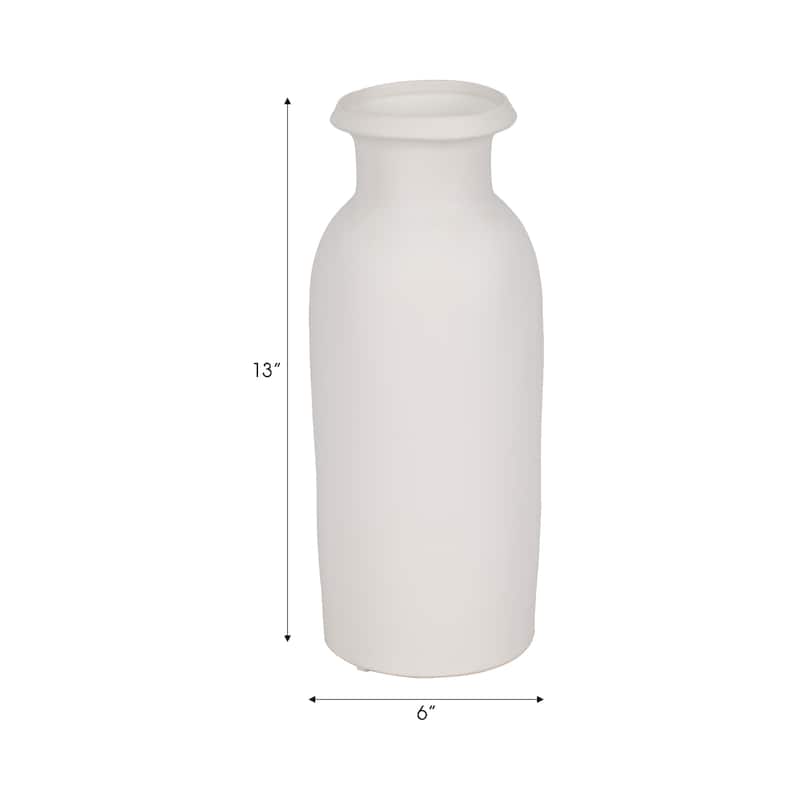 Sagebrook Home White Solid Color Ceramic Tall Slim Vase