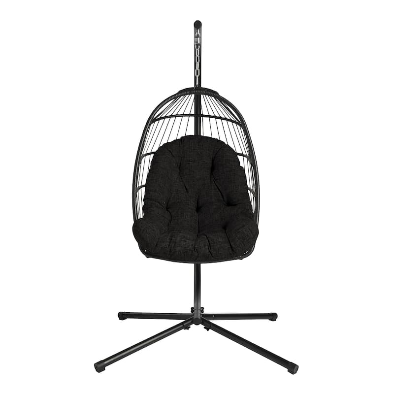 ARDEN Plush Indoor / Outdoor Egg Chair Cushion, 34 x 49 - Black Leala