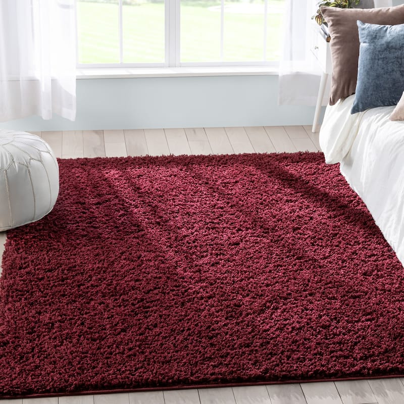 Well Woven Elle Basics Emerson Shag Area Rug - 3' 11" x 5' 3" - Red