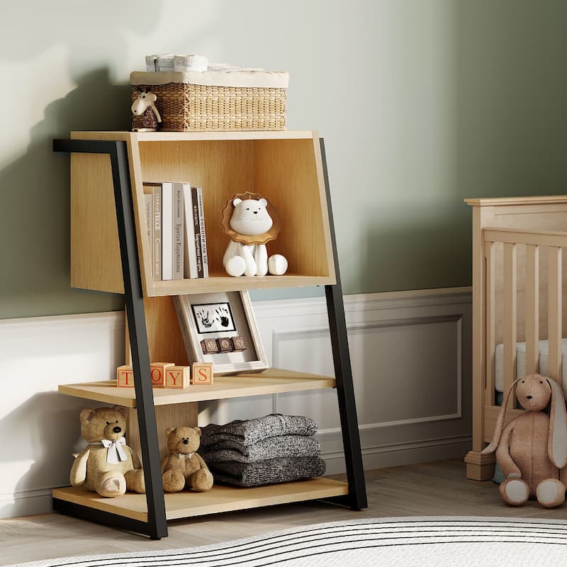 Fenge Bookcase, 4 Tier Open Bookshelf - 16.9"D x 23.6" W x 35.8" H