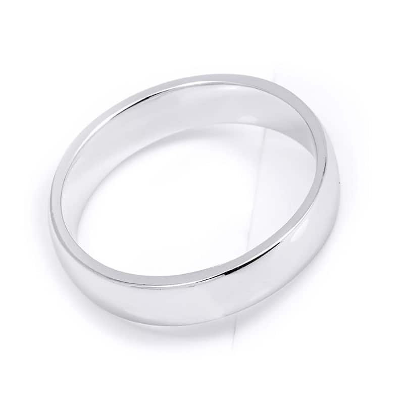 4.5mm Genuine 925 Sterling Silver Mens Anniversary Wedding Band Ring
