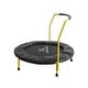 preview thumbnail 1 of 5, 36'' Space Saving & UV-Resistant Kids Trampoline with Handle & Removable Legs - Black Black - 5-7 Years