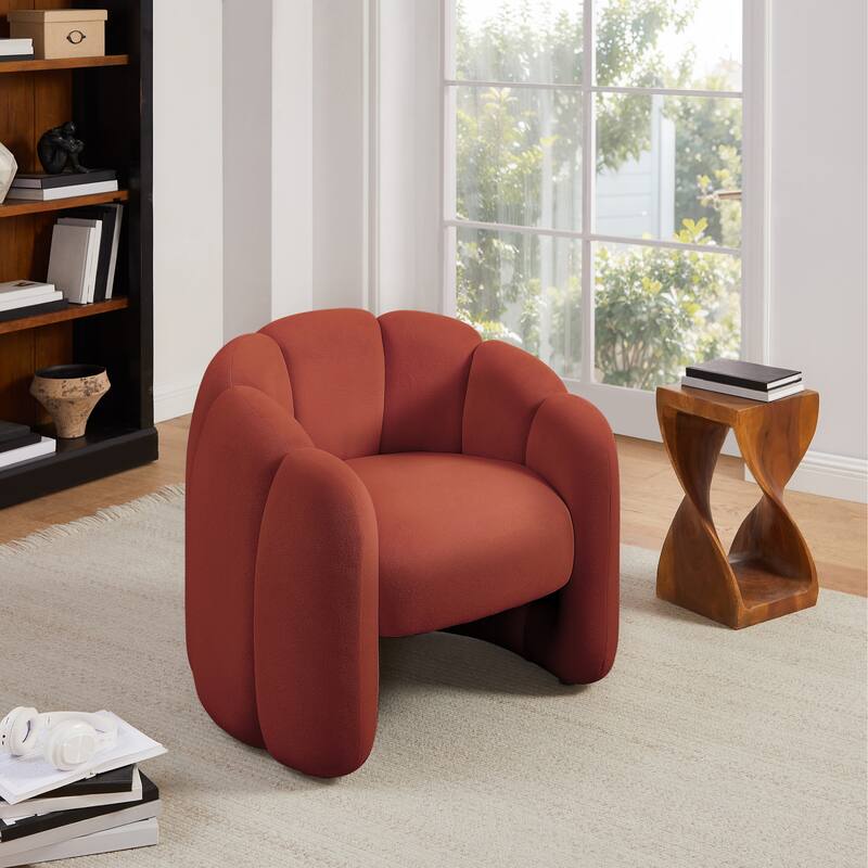 Art Leon Petal Accent Barrel Chair with Pillows