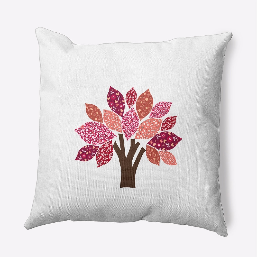 Printed Quilt Tree Accent Pillow