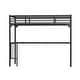 preview thumbnail 6 of 17, Twin Size Metal Loft Bed with Desk,Ladder,Guardrails,Bookdesk For Home