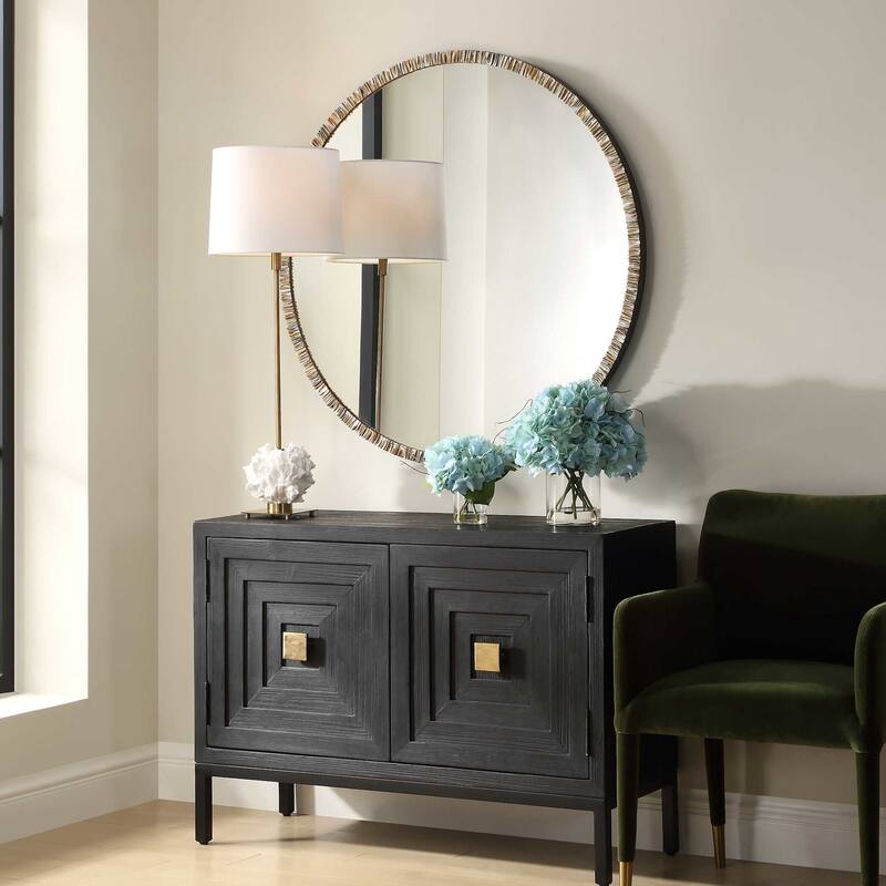 Uttermost 08246 Odeon 40-1/4" Diameter Circular Flat Iron and Shell