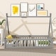 preview thumbnail 3 of 5, Twin Tent-shaped Floor Bed, with Guardrails, Slats, Door ,Grey
