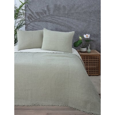 Muslin Blanket 4 Layers, Soft Bedspread, Turkish Cotton Muslin Bed Cover, Reversible Coverlet