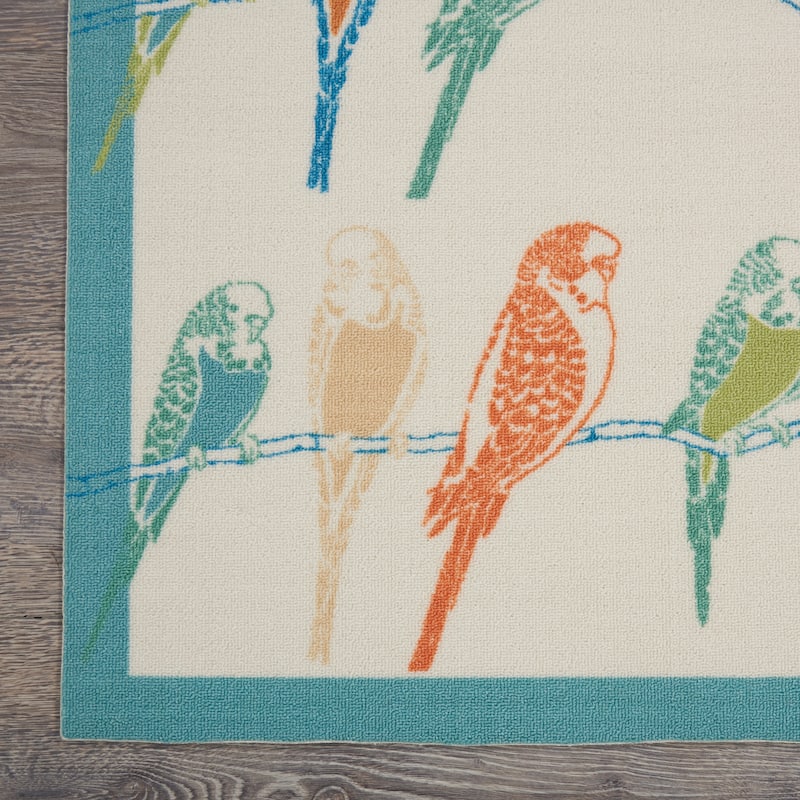 Waverly Sun N' Shade Modern Birds Indoor/Outdoor Area Rug