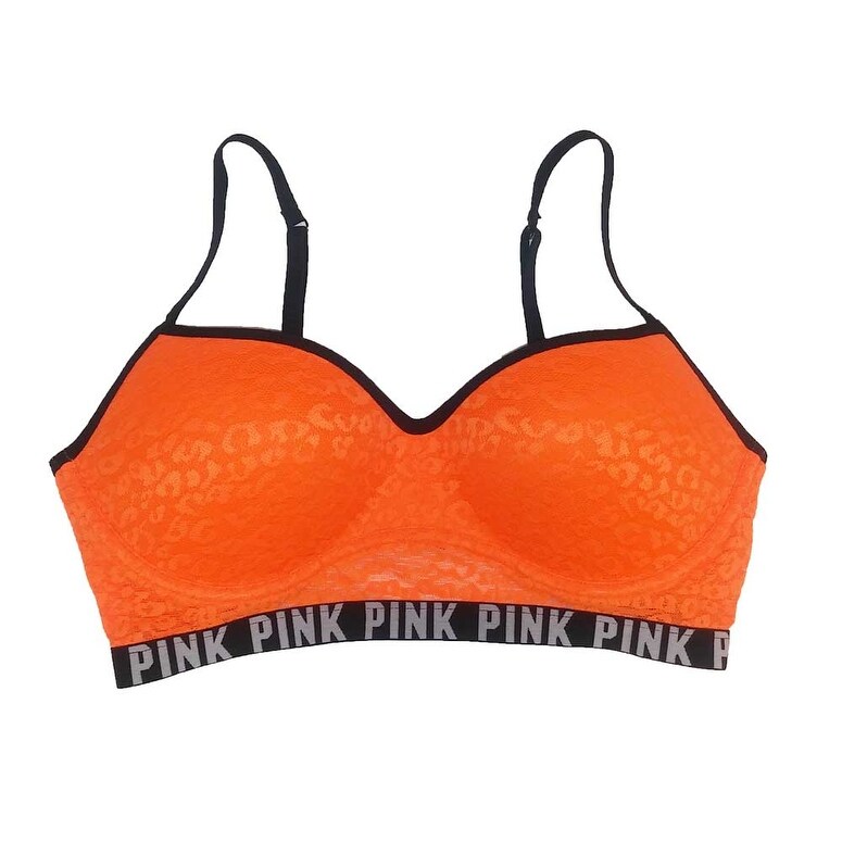 Shop Victoria S Secret Pink Animal Lace Push Up Bralette Logo Bra