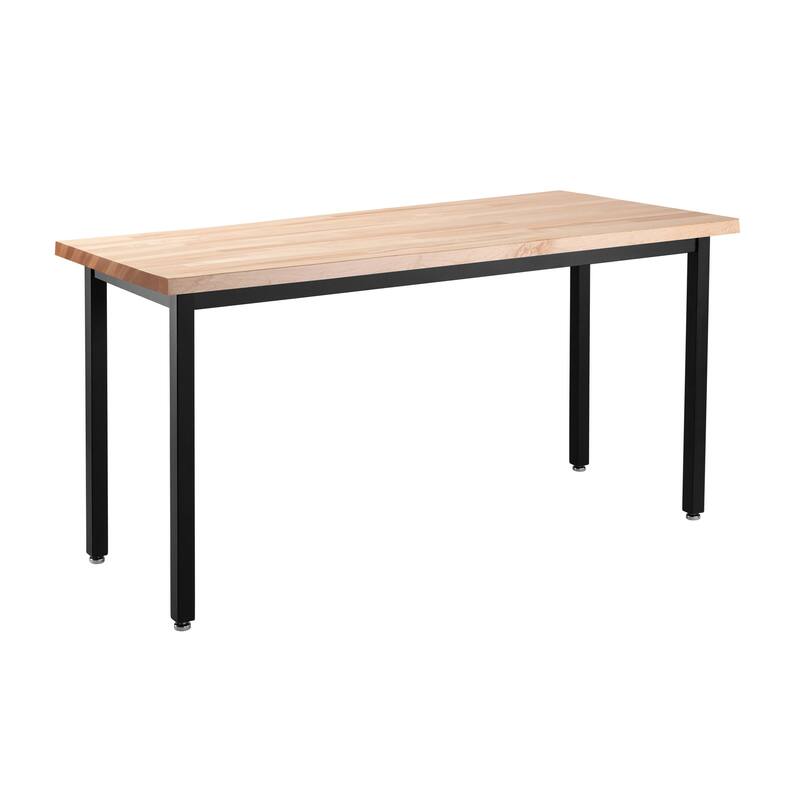 NPS 24x72" Heavy Duty Steel Table, Butcherblock Top - Black