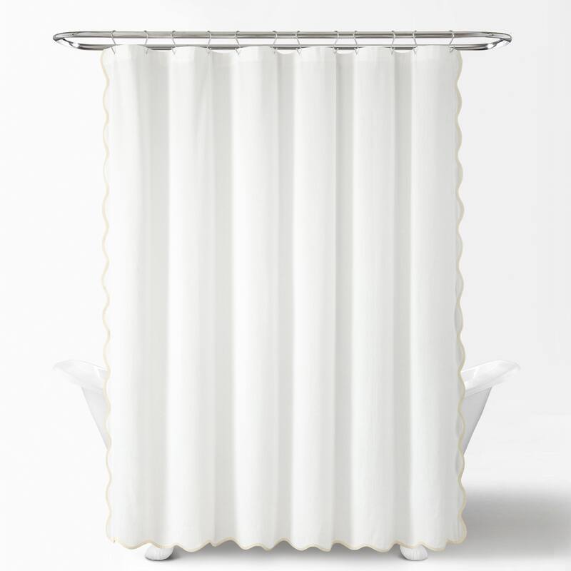 Lush Decor Coastal Chic Scallop Edge Shower Curtain Single
