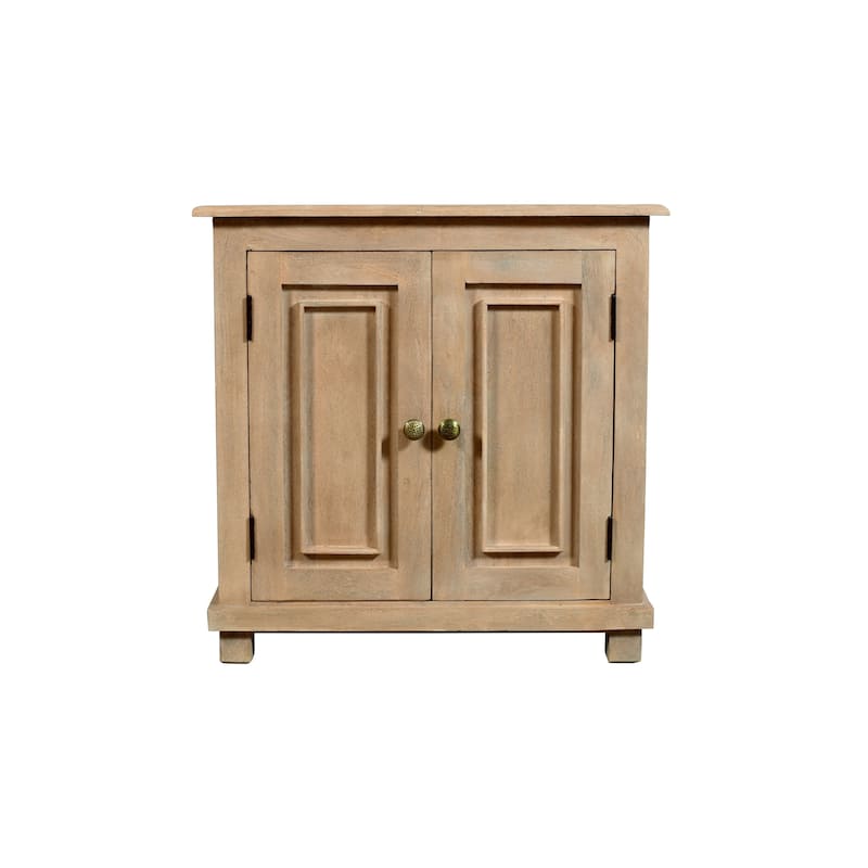 Jenna 2-Door Solid Wood Nightstand With Storage Shelf