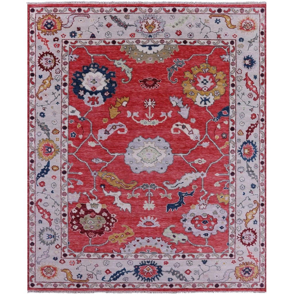 Golden Nile Turkish Oushak Hand Knotted Wool Rug - 8' 5" X 9' 11"