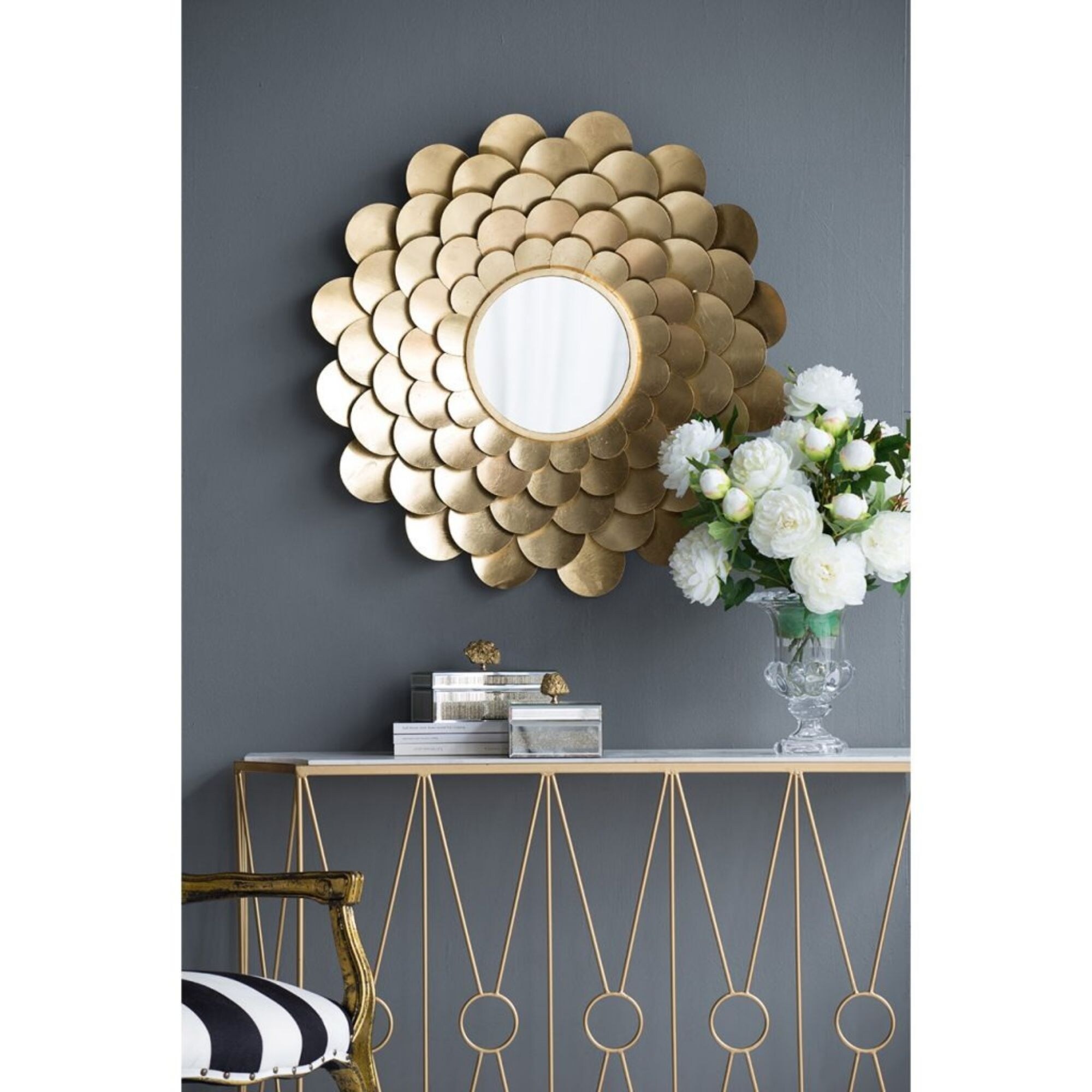 Shop 31 5 Gold Modern Chic Style Floral Mirrored Wall Decor