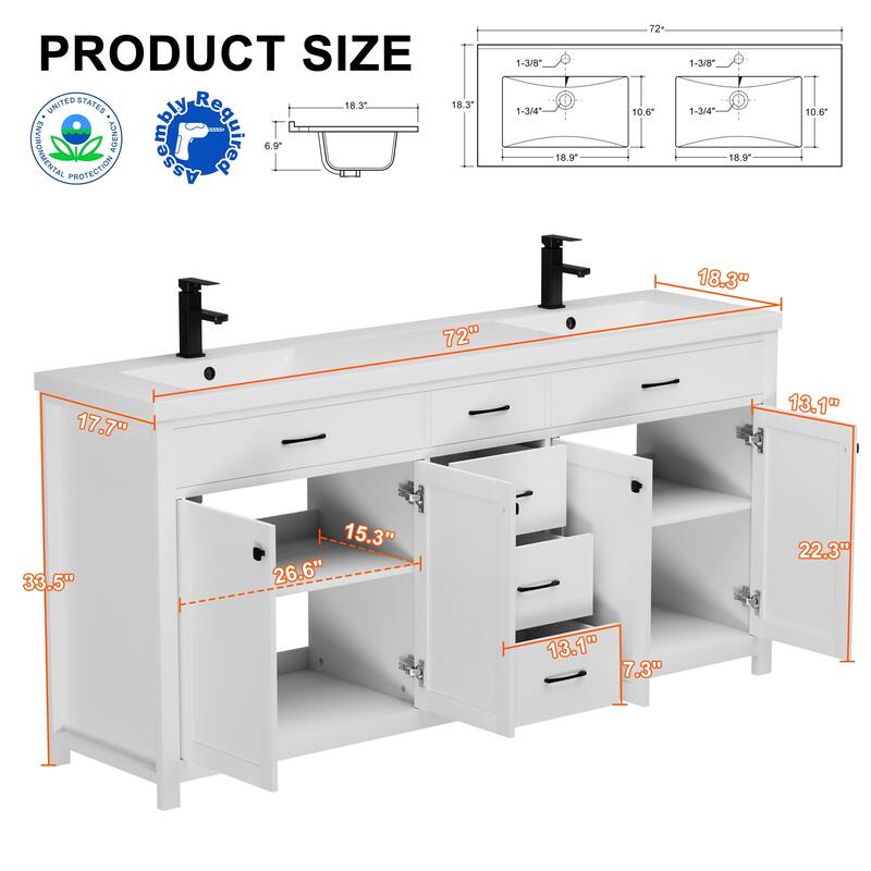 Modern Bathroom Vanity with Sink & Faucet Storage Cabinet Set