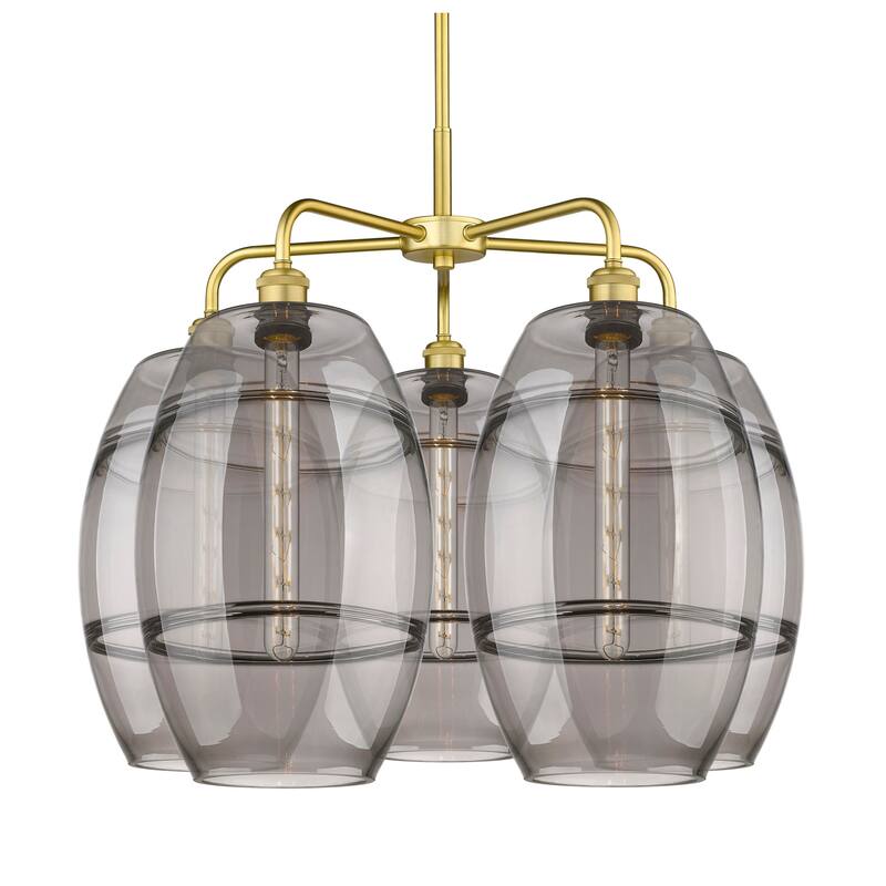Innovations Lighting 516-5CR-24-28 Vaz Chandelier Vaz 5 Light 28" Wide - Satin Gold / Smoked