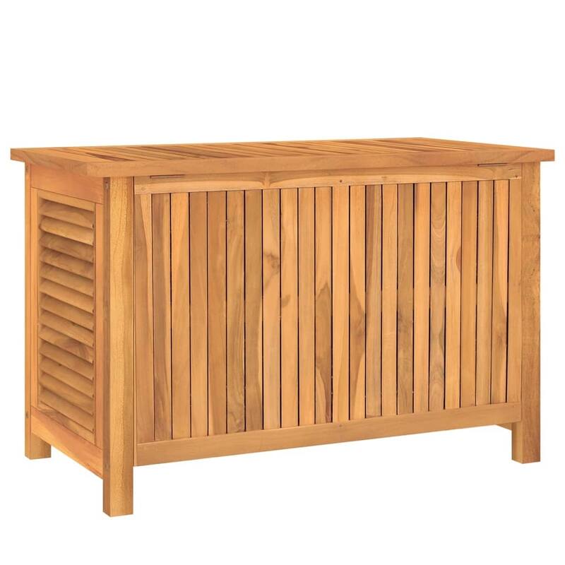 vidaXL Patio Storage Box Outdoor Cushion Storage with Bag Solid Wood Teak