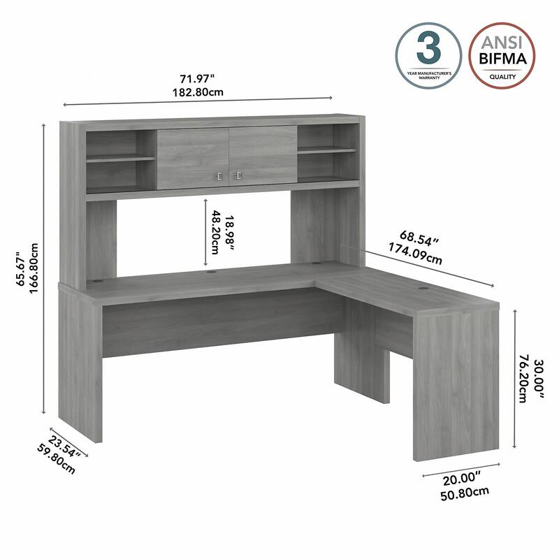Echo 72W L Shaped Computer Desk with Hutch by Bush Business Furniture