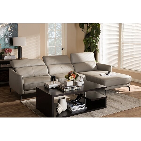 Shop Paige 2pcs Light Grey Faux Leather Right Facing ...