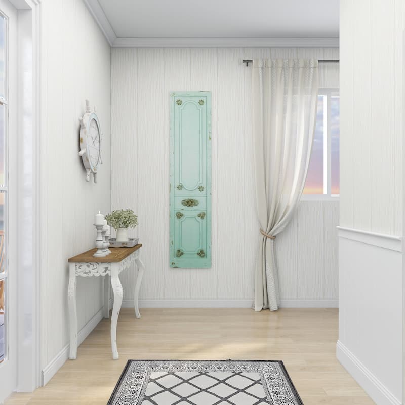 Green Wood Antique Door Scroll Home Wall Decor