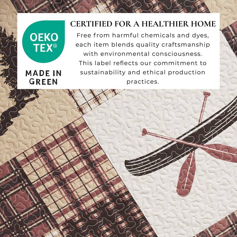Redwood Collection 3 Piece Lodge Quilt Set with Shams