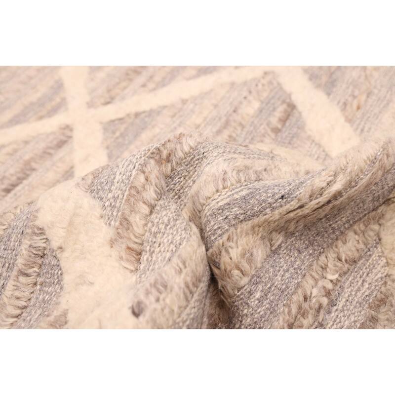 ECARPETGALLERY Hand-knotted Tangier Grey Wool Rug - 5'4 x 7'4