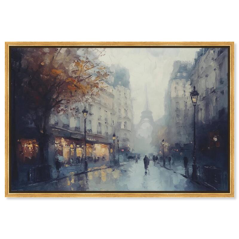 Foggy Paris Canvas by Art Remedy - Gold - 30" x 20"