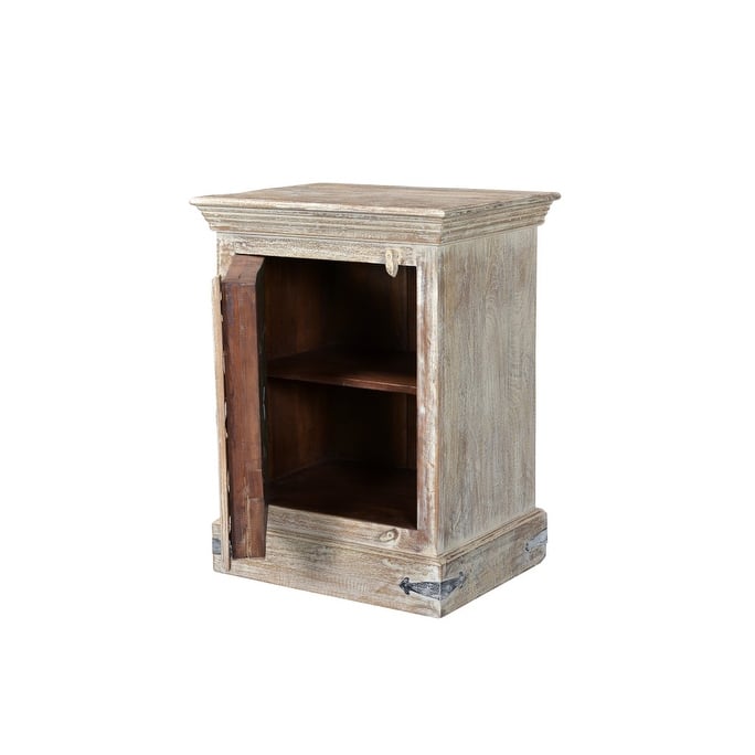 HomeRoots 36" White Solid Wood Distressed Nightstand